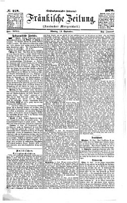 Fränkische Zeitung (Ansbacher Morgenblatt) Montag 19. September 1870