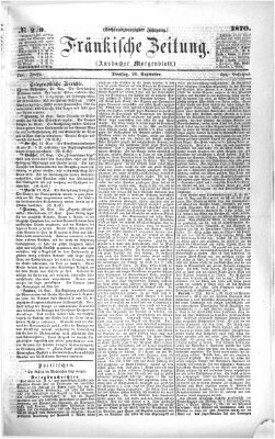 Fränkische Zeitung (Ansbacher Morgenblatt) Dienstag 20. September 1870