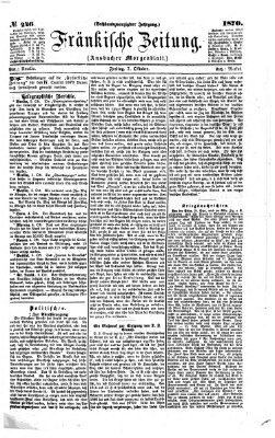 Fränkische Zeitung (Ansbacher Morgenblatt) Freitag 7. Oktober 1870