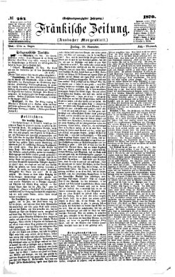 Fränkische Zeitung (Ansbacher Morgenblatt) Freitag 18. November 1870