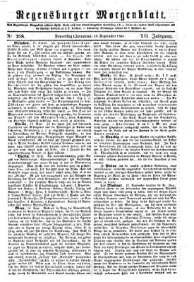 Regensburger Morgenblatt Donnerstag 19. September 1861