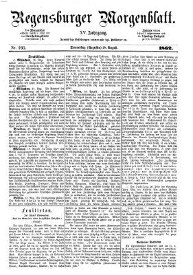 Regensburger Morgenblatt Donnerstag 28. August 1862