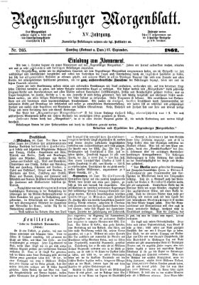 Regensburger Morgenblatt Samstag 27. September 1862