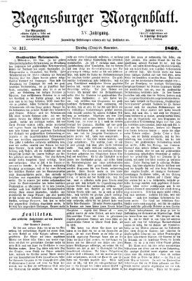Regensburger Morgenblatt Dienstag 18. November 1862
