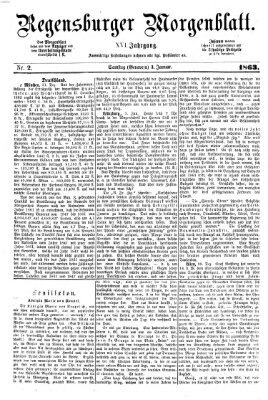 Regensburger Morgenblatt Samstag 3. Januar 1863