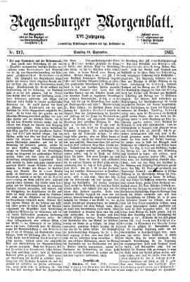 Regensburger Morgenblatt Samstag 26. September 1863
