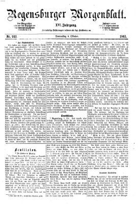 Regensburger Morgenblatt Donnerstag 8. Oktober 1863
