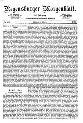 Regensburger Morgenblatt Mittwoch 14. Oktober 1863