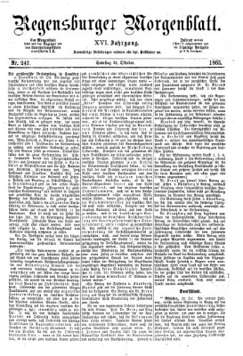 Regensburger Morgenblatt Samstag 31. Oktober 1863