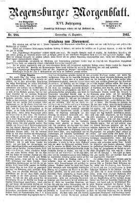 Regensburger Morgenblatt Donnerstag 17. Dezember 1863