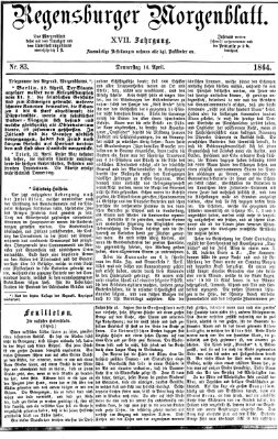 Regensburger Morgenblatt Donnerstag 14. April 1864