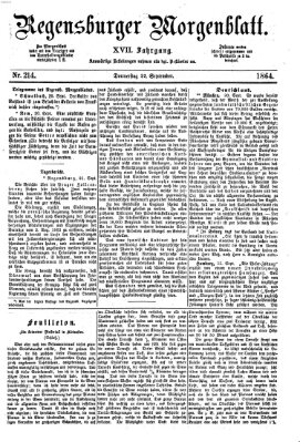 Regensburger Morgenblatt Donnerstag 22. September 1864
