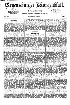 Regensburger Morgenblatt Sonntag 20. November 1864