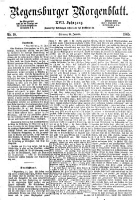 Regensburger Morgenblatt Sonntag 22. Januar 1865
