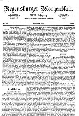 Regensburger Morgenblatt Dienstag 21. März 1865