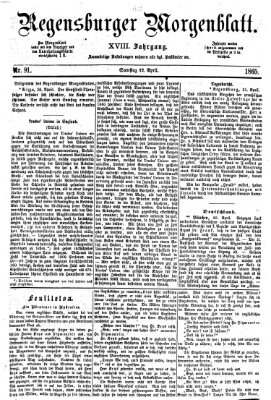 Regensburger Morgenblatt Samstag 22. April 1865