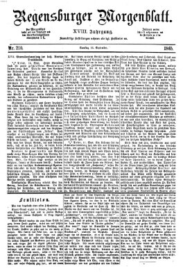 Regensburger Morgenblatt Samstag 16. September 1865