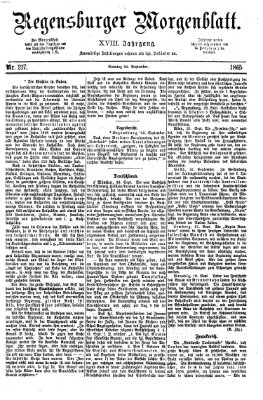 Regensburger Morgenblatt Sonntag 24. September 1865