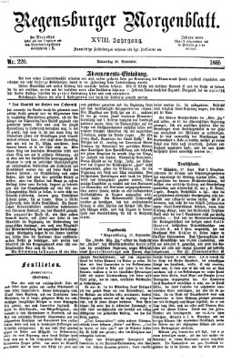Regensburger Morgenblatt Donnerstag 28. September 1865