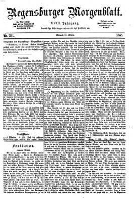 Regensburger Morgenblatt Mittwoch 11. Oktober 1865