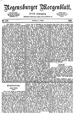 Regensburger Morgenblatt Donnerstag 12. Oktober 1865