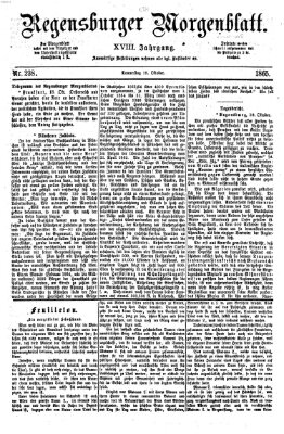 Regensburger Morgenblatt Donnerstag 19. Oktober 1865