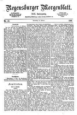 Regensburger Morgenblatt Donnerstag 22. Februar 1866