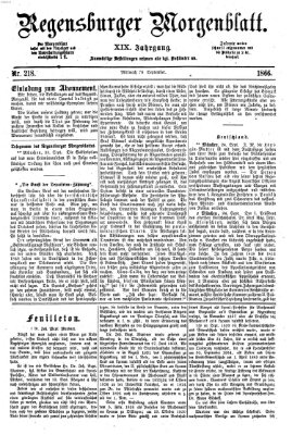 Regensburger Morgenblatt Mittwoch 26. September 1866