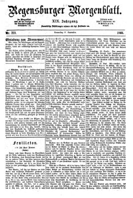 Regensburger Morgenblatt Donnerstag 27. September 1866