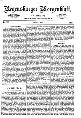 Regensburger Morgenblatt Dienstag 27. August 1867