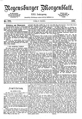 Regensburger Morgenblatt Dienstag 29. September 1868