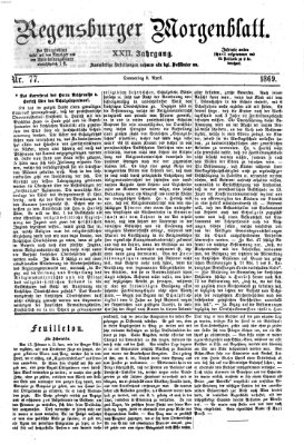 Regensburger Morgenblatt Donnerstag 8. April 1869