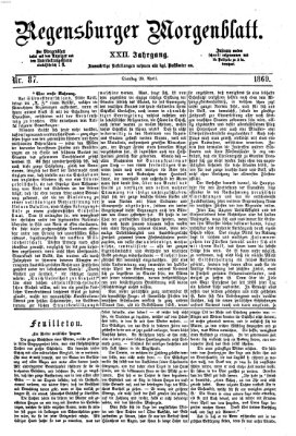 Regensburger Morgenblatt Dienstag 20. April 1869
