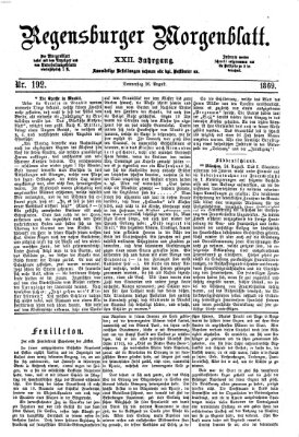 Regensburger Morgenblatt Donnerstag 26. August 1869