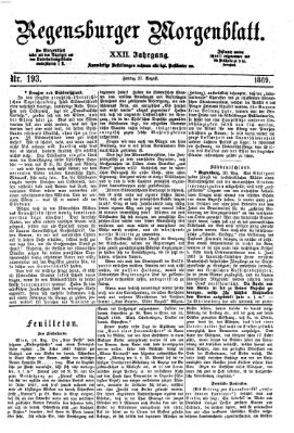 Regensburger Morgenblatt Freitag 27. August 1869