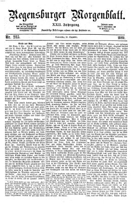 Regensburger Morgenblatt Donnerstag 16. Dezember 1869