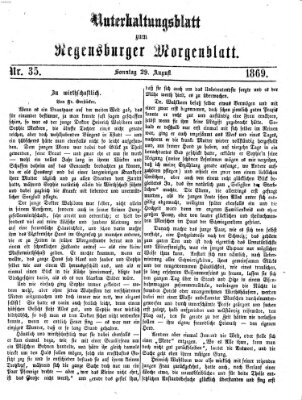 Regensburger Morgenblatt Sonntag 29. August 1869