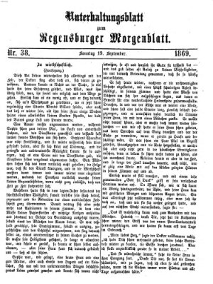 Regensburger Morgenblatt Sonntag 19. September 1869