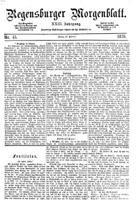 Regensburger Morgenblatt Freitag 25. Februar 1870
