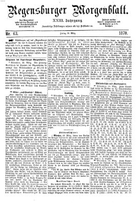 Regensburger Morgenblatt Freitag 18. März 1870