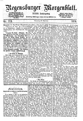 Regensburger Morgenblatt Donnerstag 22. September 1870
