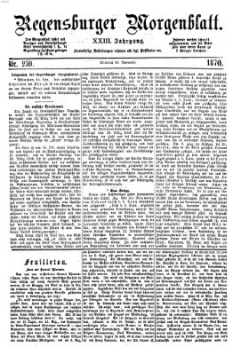 Regensburger Morgenblatt Mittwoch 16. November 1870