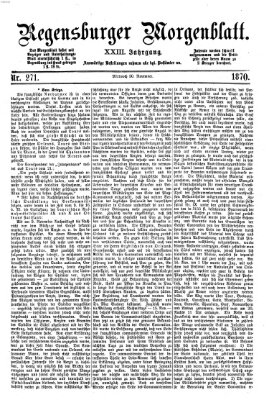 Regensburger Morgenblatt Mittwoch 30. November 1870