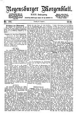 Regensburger Morgenblatt Samstag 24. Dezember 1870