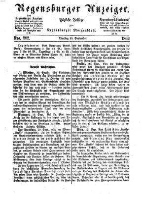 Regensburger Anzeiger Dienstag 22. September 1863