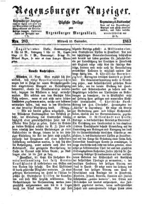 Regensburger Anzeiger Mittwoch 23. September 1863