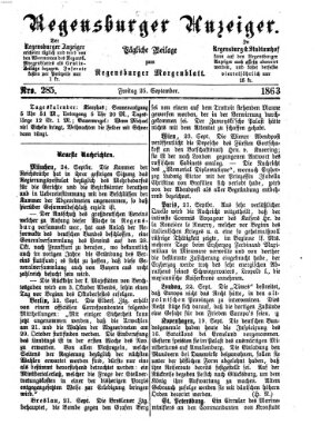 Regensburger Anzeiger Freitag 25. September 1863