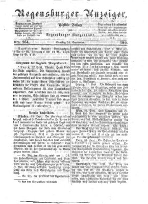 Regensburger Anzeiger Samstag 24. September 1864