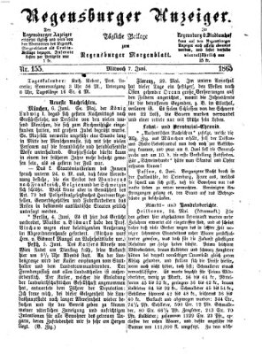 Regensburger Anzeiger Mittwoch 7. Juni 1865