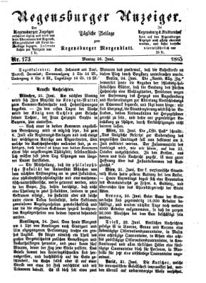 Regensburger Anzeiger Montag 26. Juni 1865